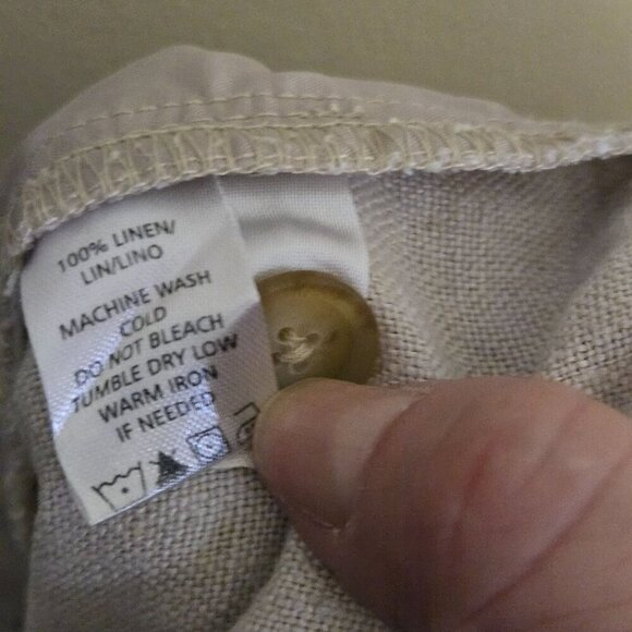 Ann Taylor Loft Julie Wide Leg Linen Trousers Oatmeal Size 10 - Picture 5 of 5